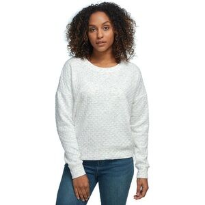 Stoic quilted popcorn knit pullover, size small, long sleeve crewneck sweatshirt